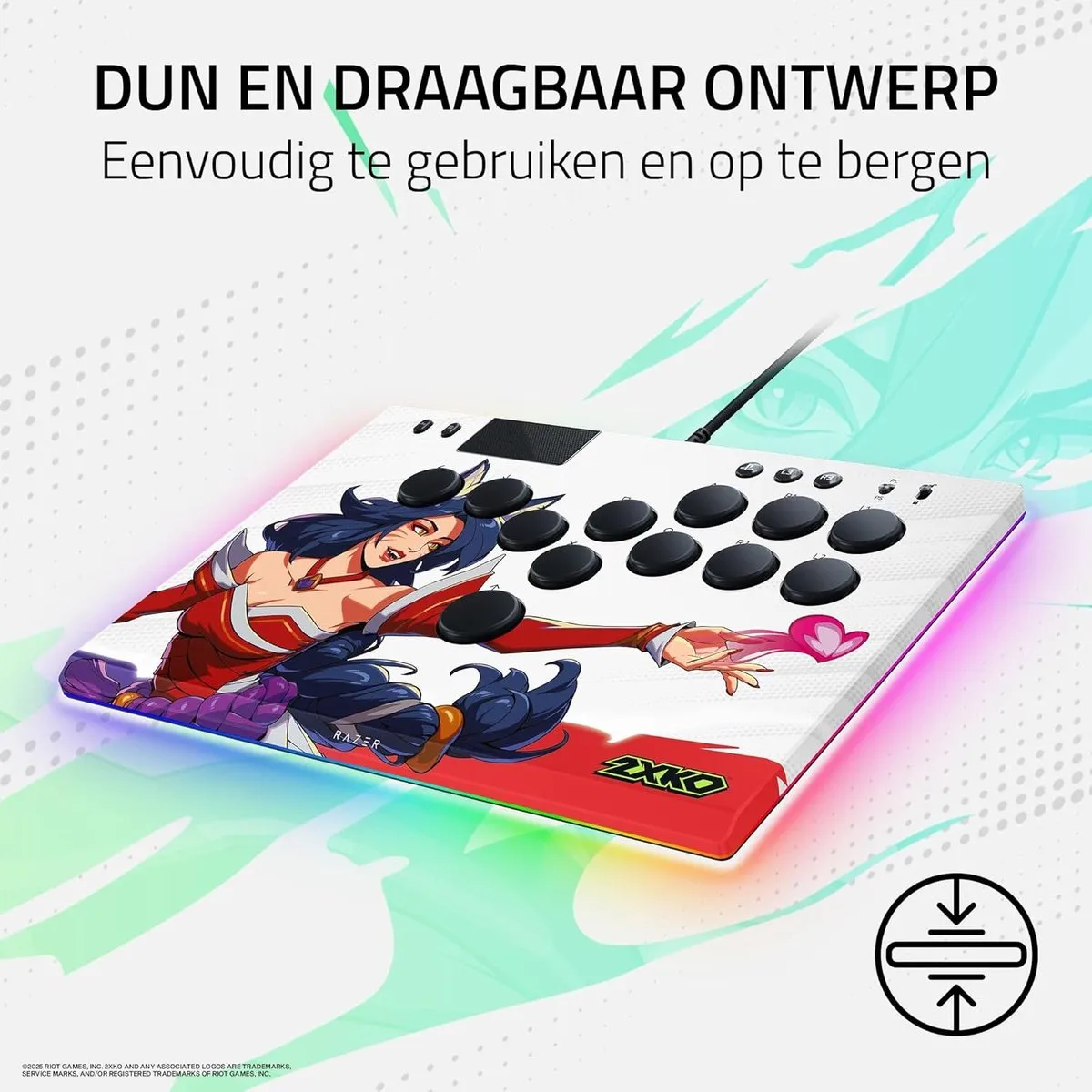 Razer Kitsune All-Button Optical Arcade Controller 2XKO Edition - Zwart
