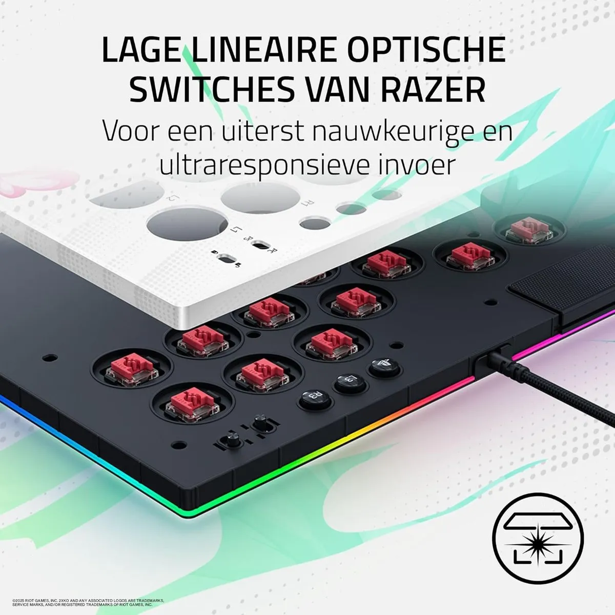 Razer Kitsune All-Button Optical Arcade Controller 2XKO Edition - Zwart - afbeelding 6 van 6