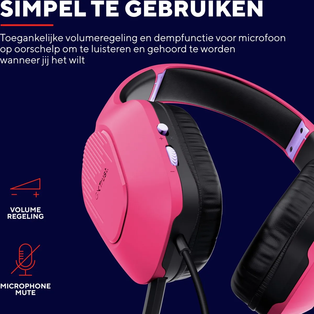 Trust GXT 415P Zirox Gaming Headset - Roze