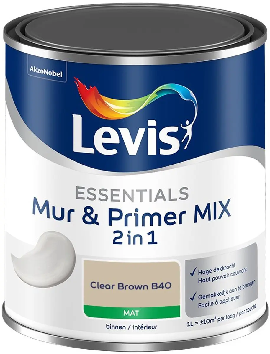 Levi's Essentials Mur & Primer Mix Clear Brown B40 Mengverf 1L