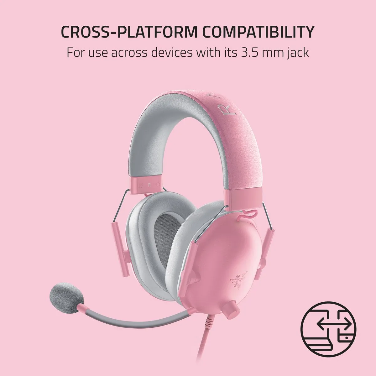 Razer Blackshark V2 X Gaming Headset - 7.1 Surround - Quartz Roze
