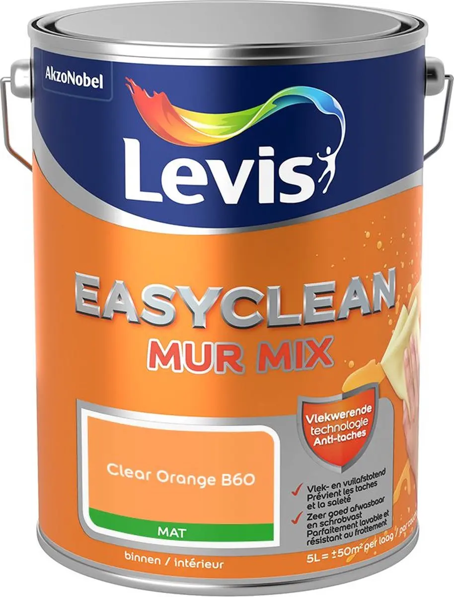 Levi's Easyclean Mur Mat Mix Clear Orange B60 Mengverf 5L