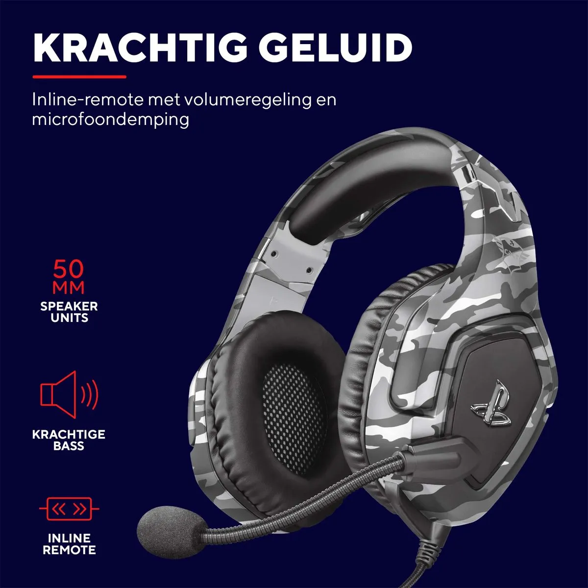 Trust GXT 488G Forze - Gaming headset voor PS4 Official licenced - 3.5mm aansluiting - Grijs