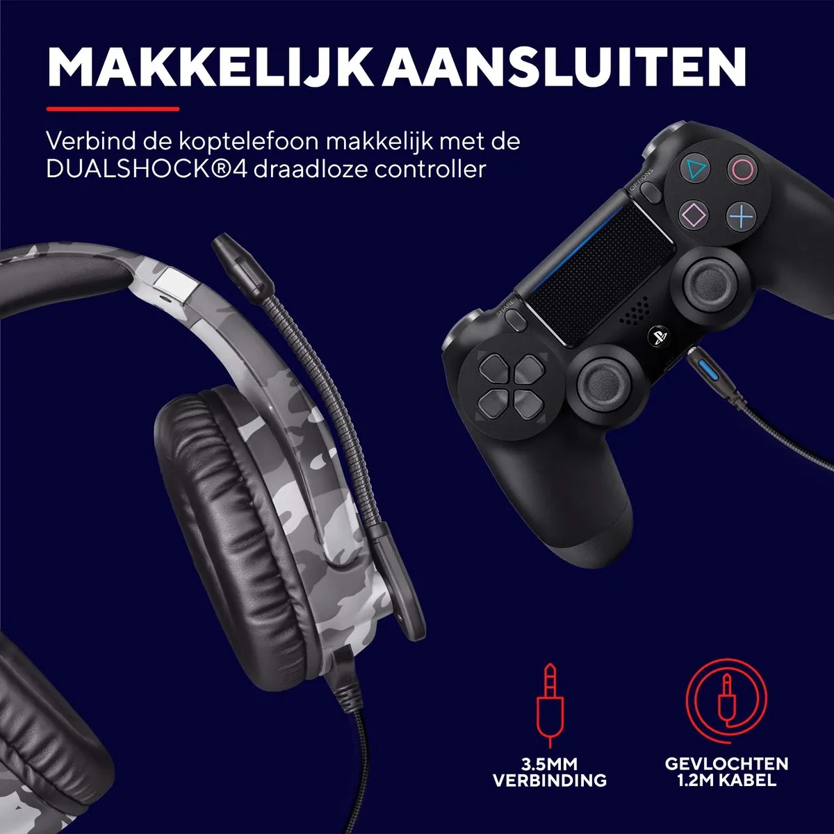 Trust GXT 488G Forze - Gaming headset voor PS4 Official licenced - 3.5mm aansluiting - Grijs