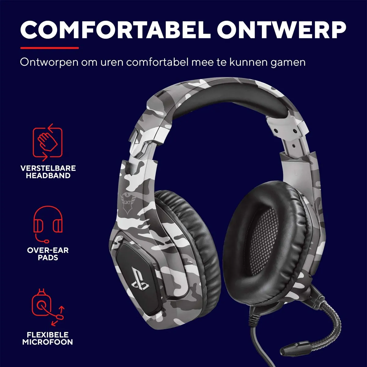 Trust GXT 488G Forze - Gaming headset voor PS4 Official licenced - 3.5mm aansluiting - Grijs