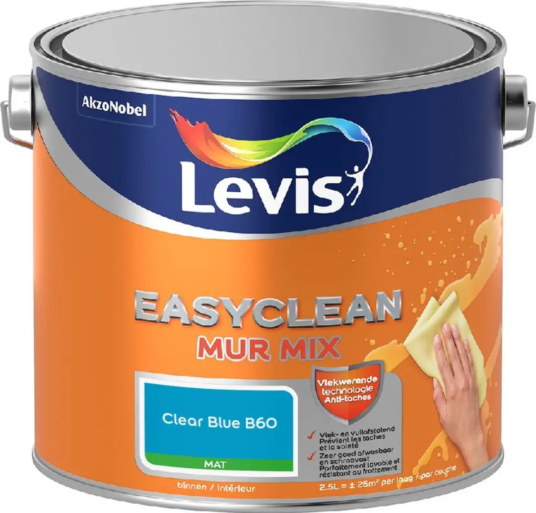 Levi's Easyclean Mur Mat Mix Clear Blue B60 Mengverf 2,5L