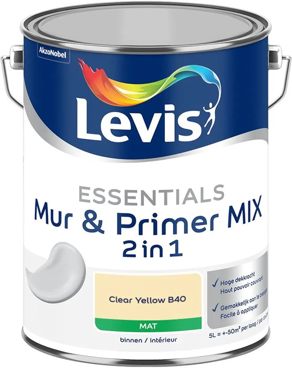 Levi's Essentials Mur & Primer Mix Clear Yellow B40 Mengverf 5L