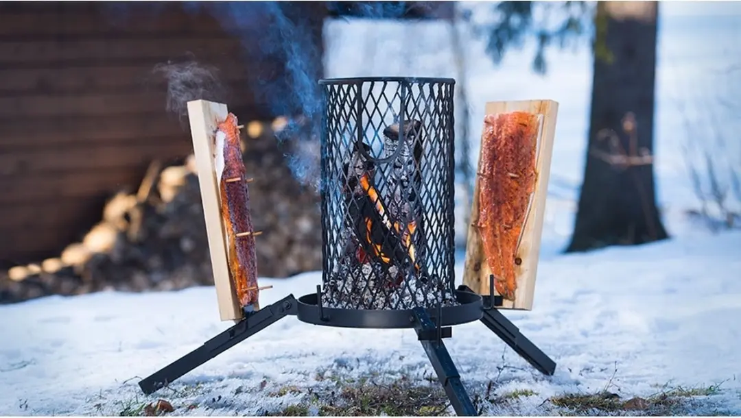 Mustang Visrooster Grillset Loimu - 9,35 kg - Zwart
