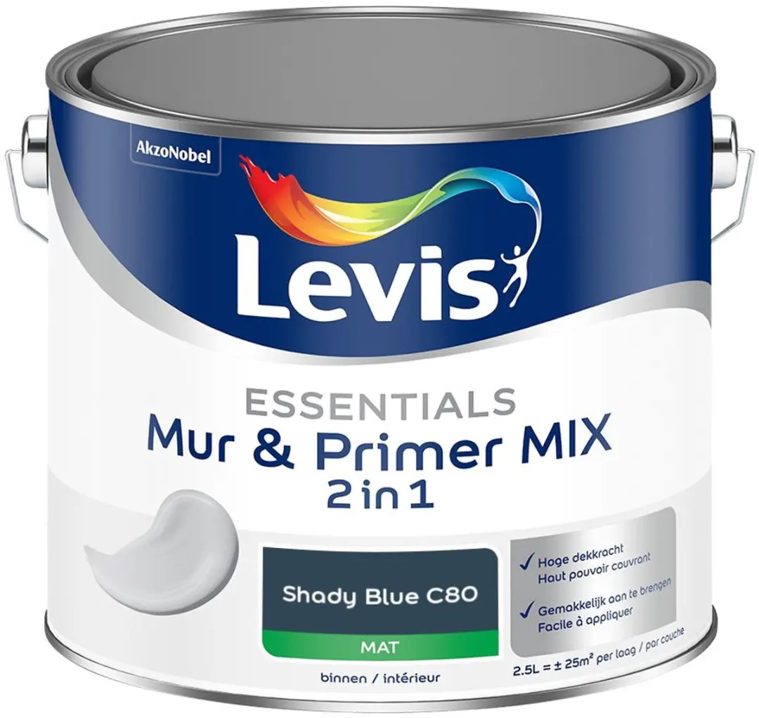 Levi's Essentials Mur & Primer Mix Shady Blue C80 Mengverf 2,5L