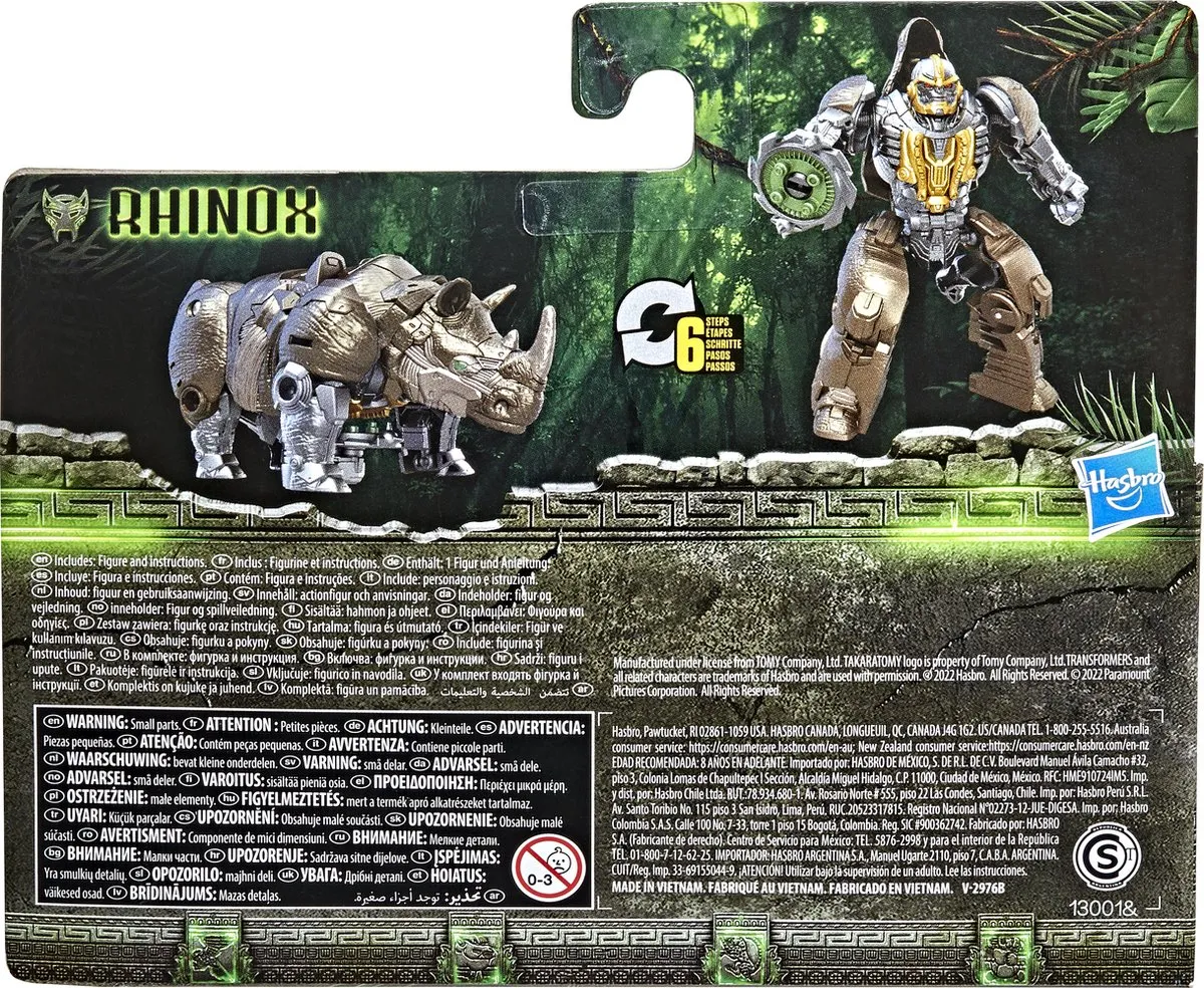 Hasbro Transformers Rise of the Beasts Beast Alliance Rhinox Battle Changers 11cm Actiefiguur - Multicolor