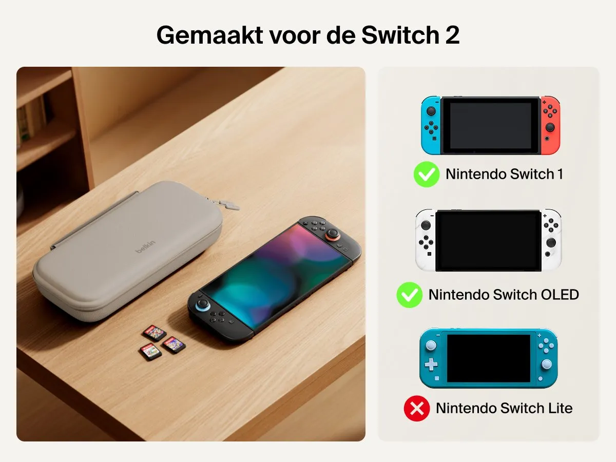 Belkin Gaming Nintendo Switch 2 Beschermhoes met Powerbank - Zand