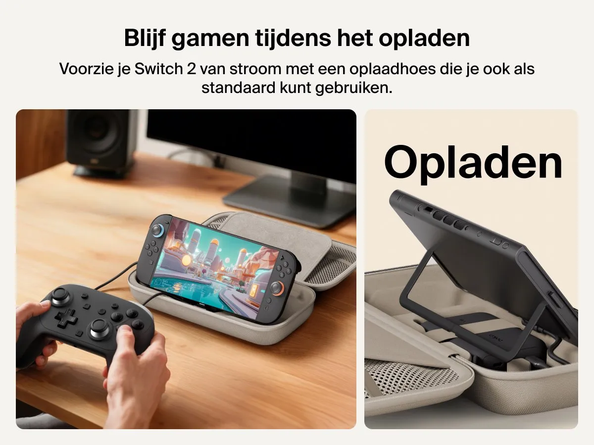 Belkin Gaming Nintendo Switch 2 Beschermhoes met Powerbank - Zand