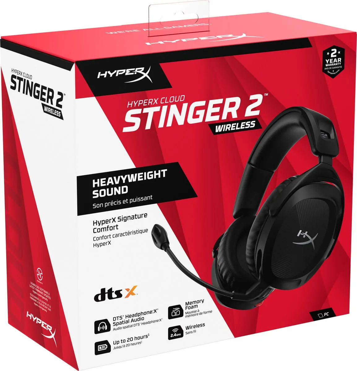 HyperX Cloud Stinger 2 676A2AA Draadloze Gaming Headset - Zwart - afbeelding 6 van 6
