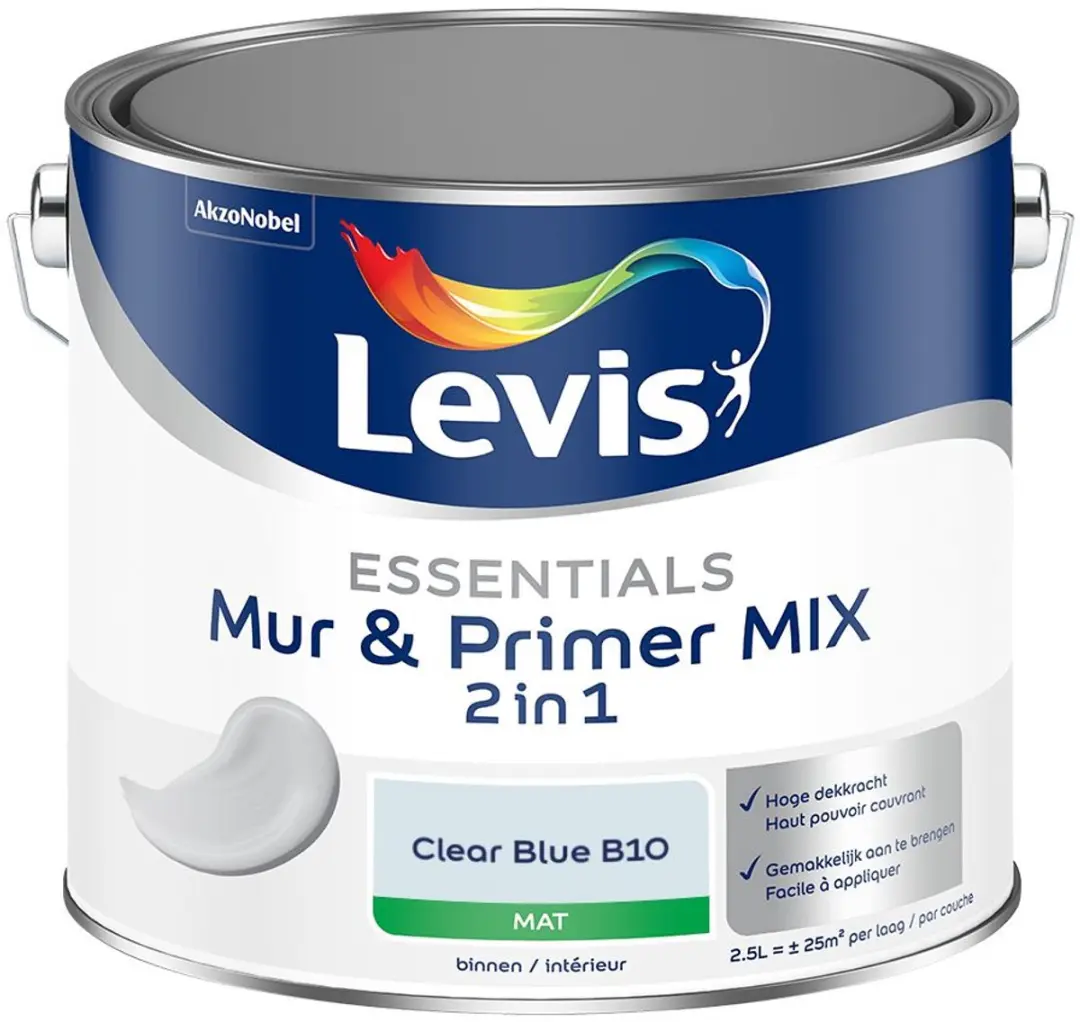 Levi's Essentials Mur & Primer Mix Clear Blue B10 Mengverf 2,5L