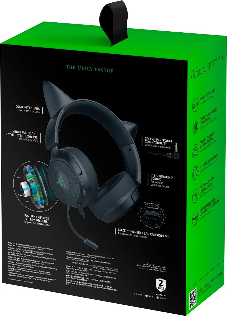 Razer Kitty V3 X Gaming Headset 7.1 Surround - RZ04-05350200-R3M1 - Multicolor