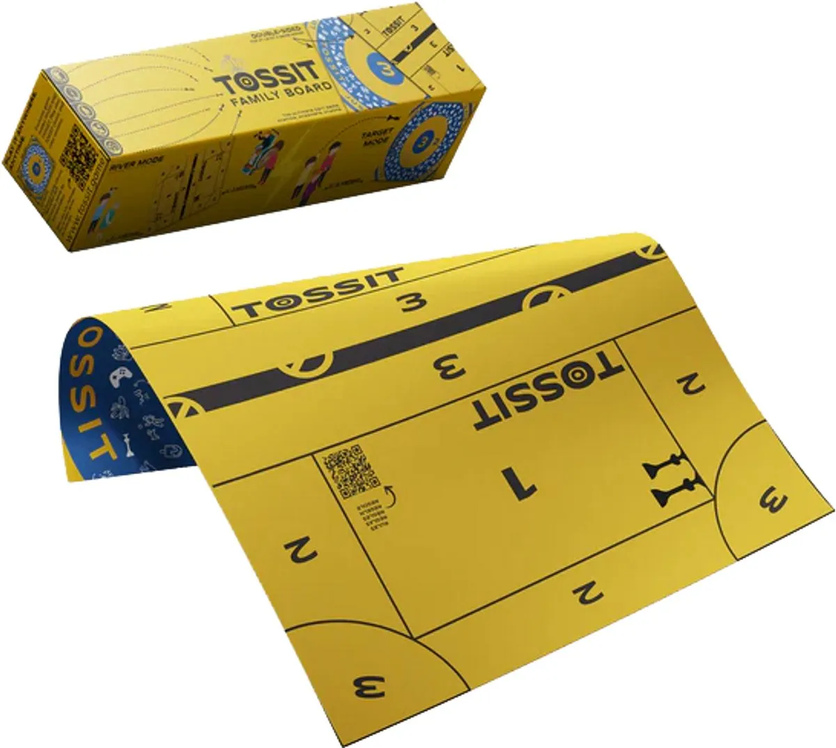 999 Games Tossit Familie Bord - Darts & Pétanque - 2 Matten 45x50cm
