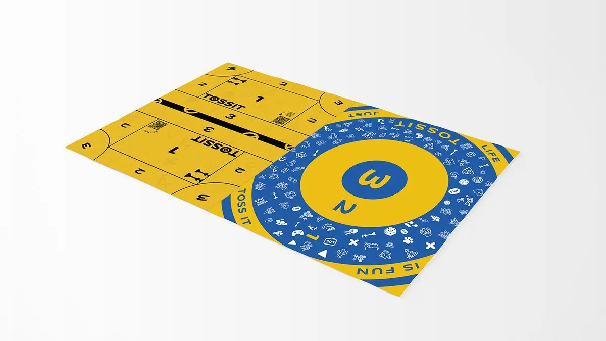 999 Games Tossit Familie Bord - Darts & Pétanque - 2 Matten 45x50cm