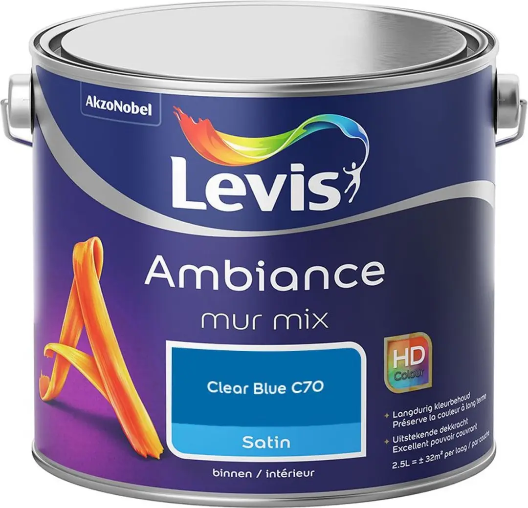 Levi's Ambiance Mur Satin Mix Clear Blue C70 Mengverf 2,5L