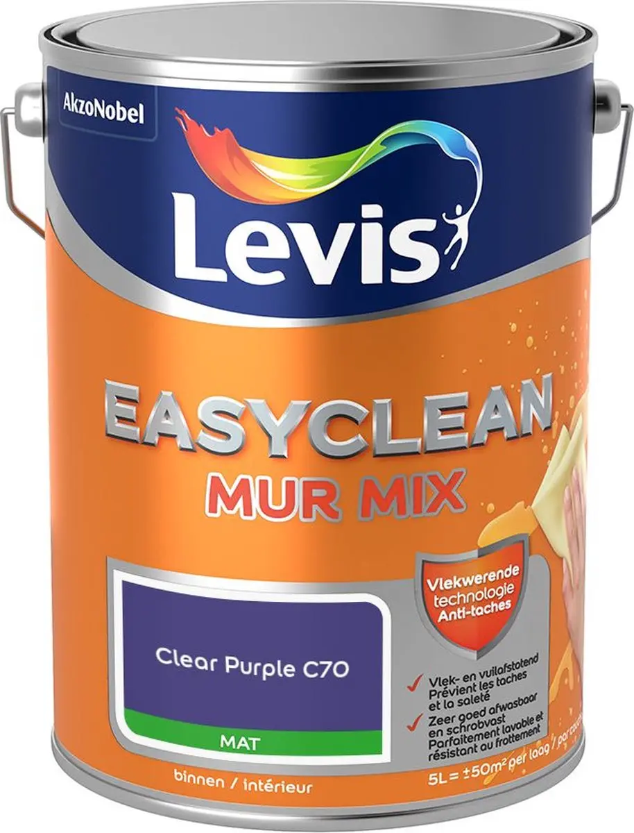 Levi's Easyclean Mur Mat Mix Clear Purple C70 Mengverf 5L