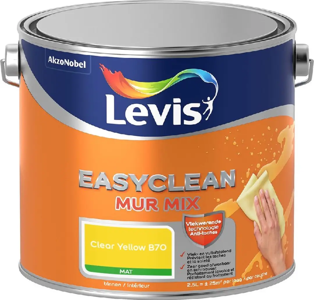 Levi's Easyclean Mur Mat Mix Clear Yellow B70 Mengverf 2,5L