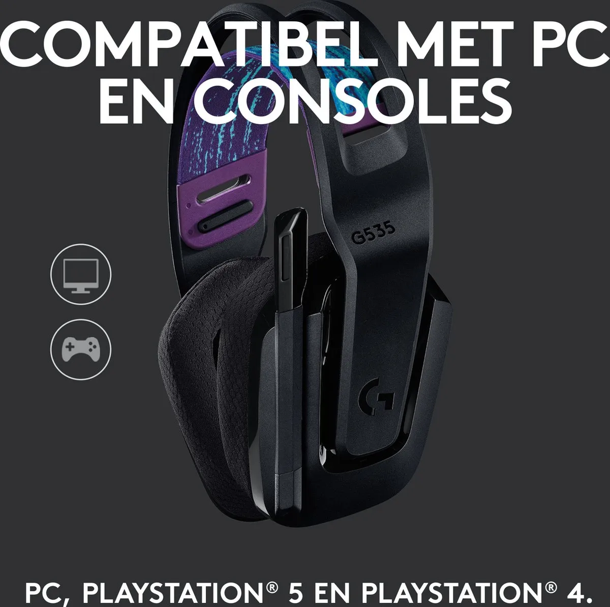 Logitech G G535 LIGHTSPEED Gaming Headset - Zwart