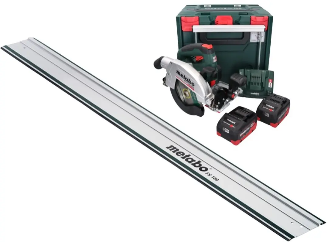Metabo KS 18 LTX 66 BL Accucirkelzaag 165mm - 18V - 2x 5,5Ah + Lader + Rail