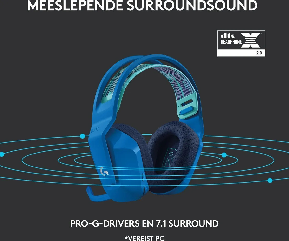Logitech G G733 LIGHTSPEED Draadloze Gaming Headset - Blauw
