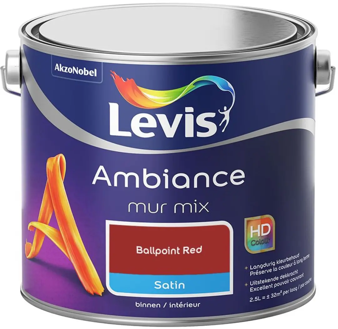 Levi's Ambiance Mur Satin Mix Ballpoint Red Mengverf 2,5L