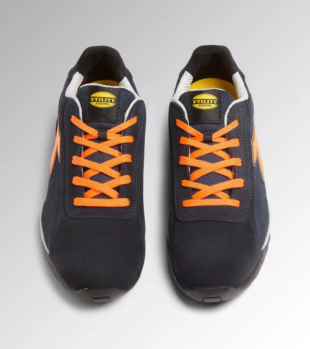 Diadora MDS Text Low S1P FO SR D Werkschoenen - 43 - Navy/Fluo-oranje