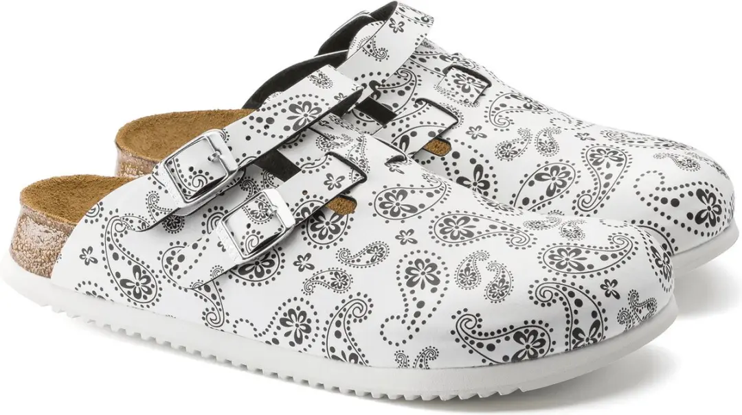 Birkenstock Kay SL Dames Werkklompen Paisley - Wit - Maat 36