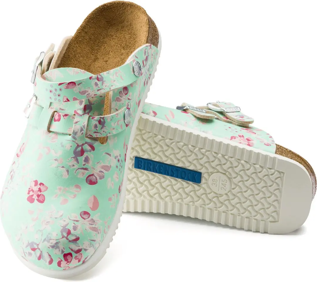 Birkenstock Kay SL Dames Werkklompen Flower Field Mint - Maat 35