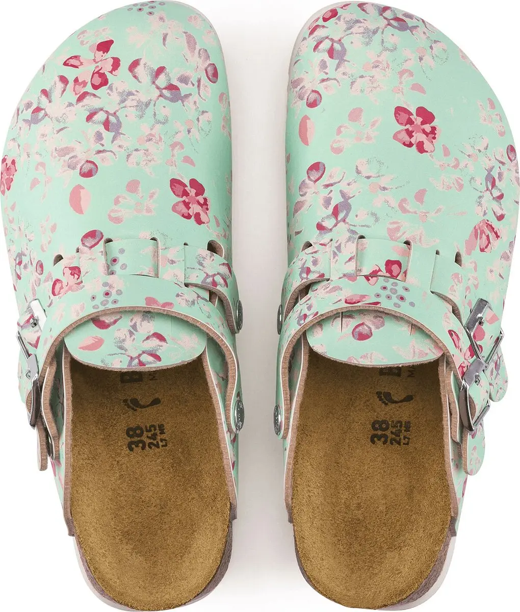Birkenstock Kay SL Dames Werkklompen Flower Field Mint - Maat 35