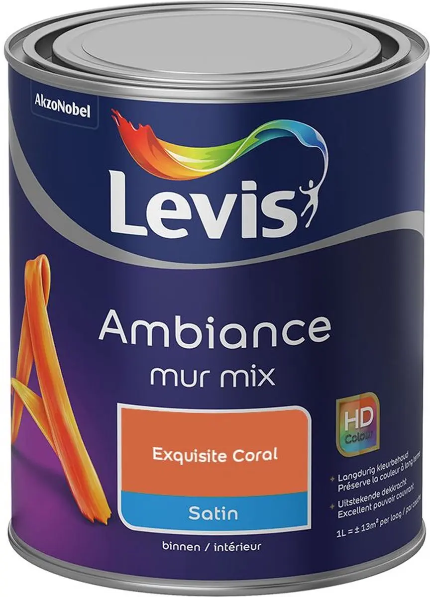 Levi's Ambiance Mur Satin Mix Exquisite Coral Verf 1L