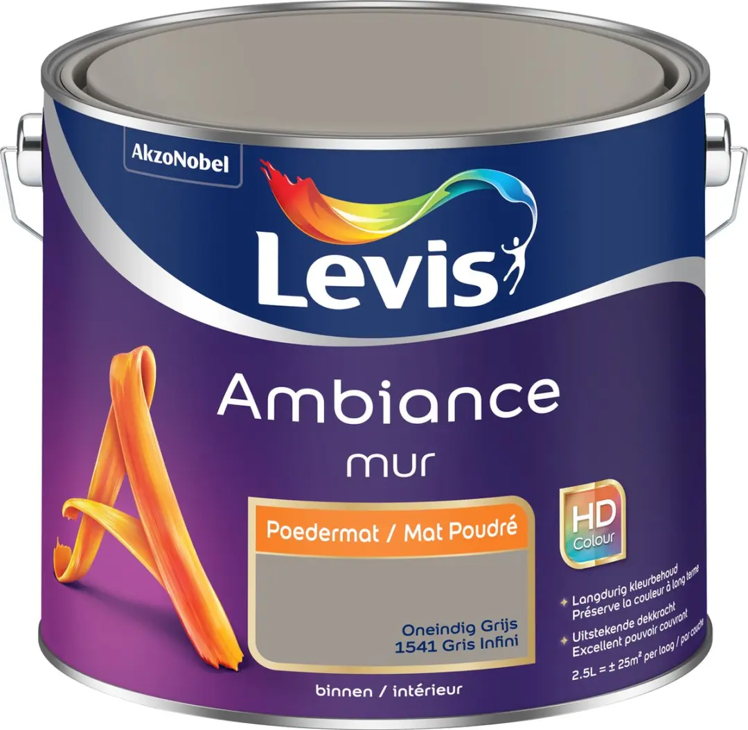 Levi's Ambiance Mur Poedermat Oneindig Grijs 2,5L