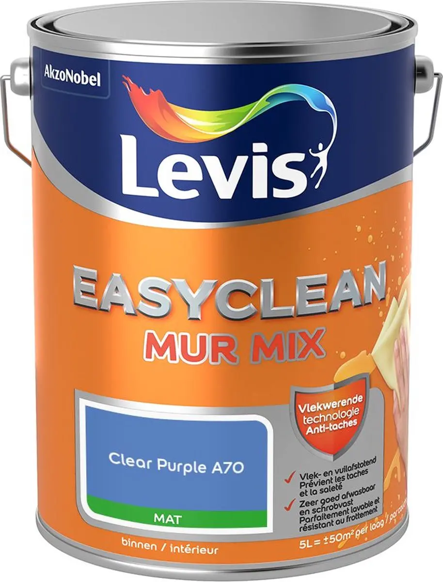 Levi's Easyclean Mur Mat Mix Clear Purple A70 Mengverf 5L
