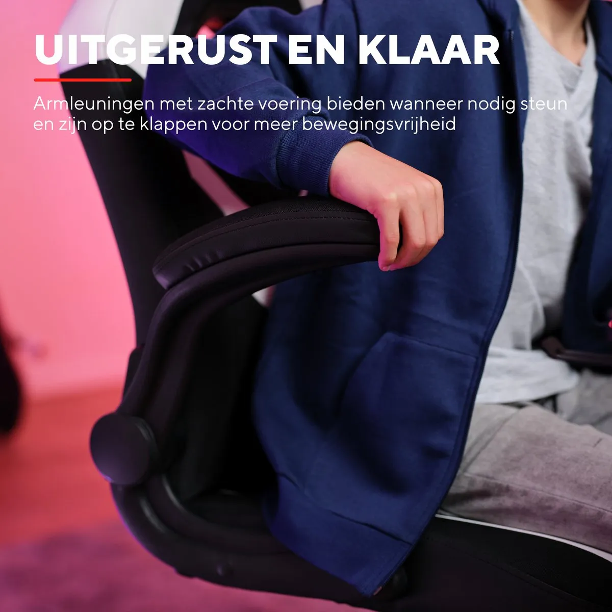 Trust GXT 703W - Riye Gaming Stoel - Gaming Chair - Verstelbaar - Wit/Zwart