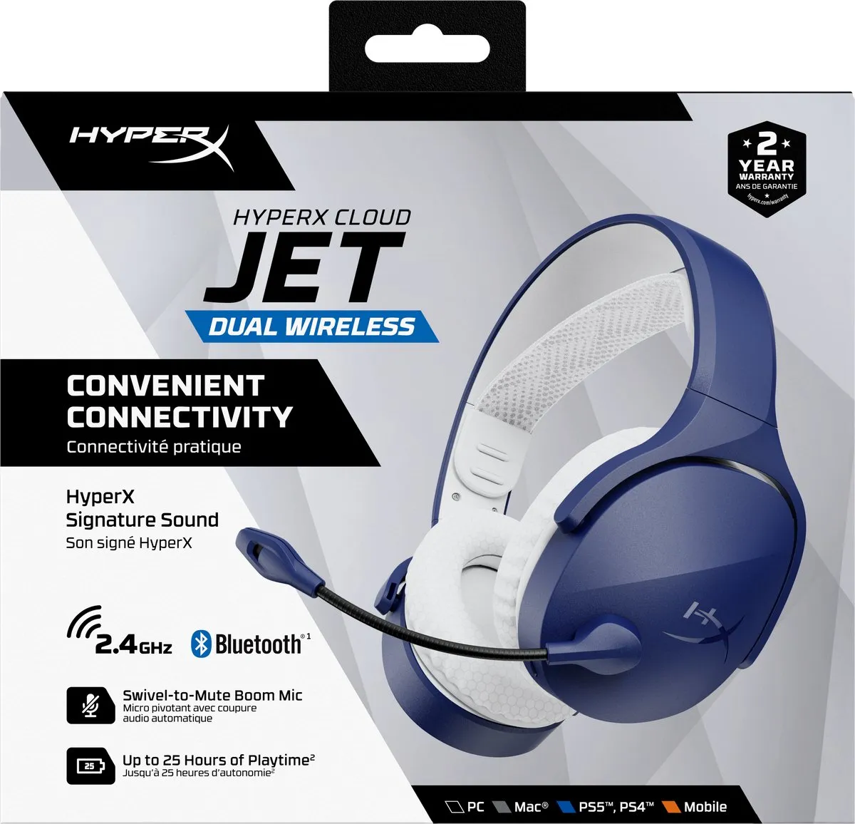 HyperX Cloud Jet - Draadloze Gaming Headset - Blauw - PS4/PS5, PC & Nintendo Switch