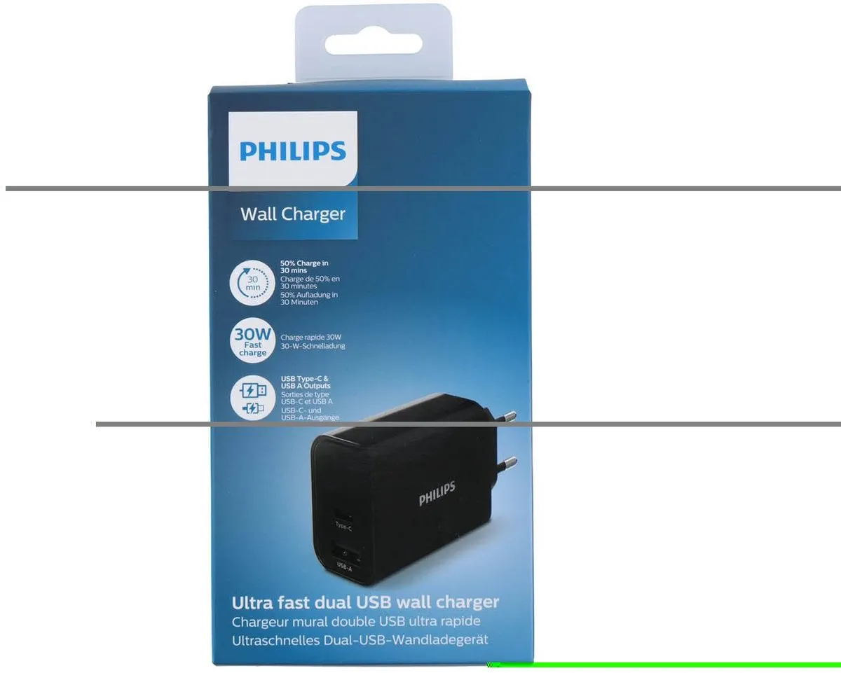 Philips DLP2621/03 USB-Oplaadblok - 2x USB-A/USB-C - Zwart