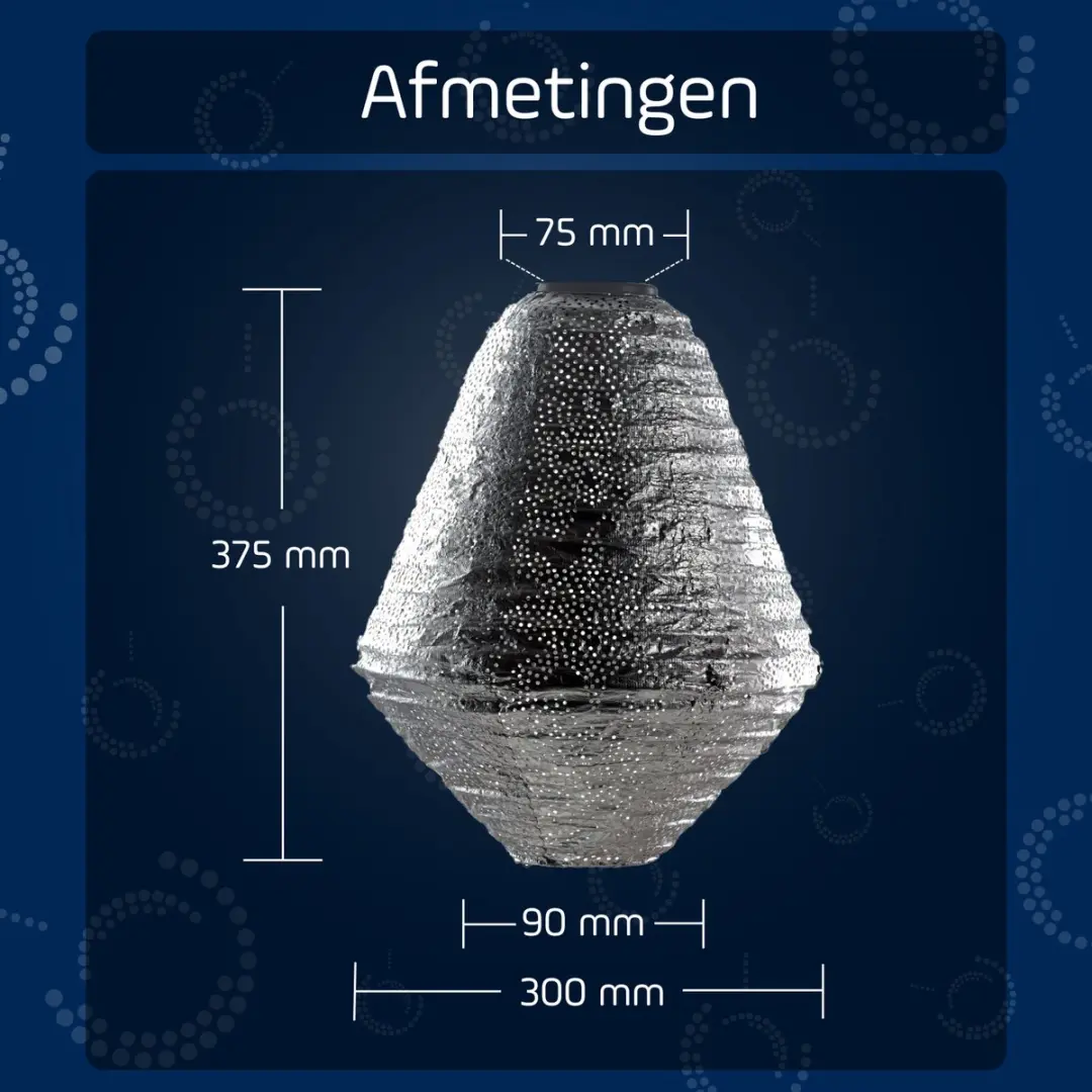 Lumiz Marrakesh Can Zonne Tuinverlichting 30cm - Zilver - afbeelding 6 van 6