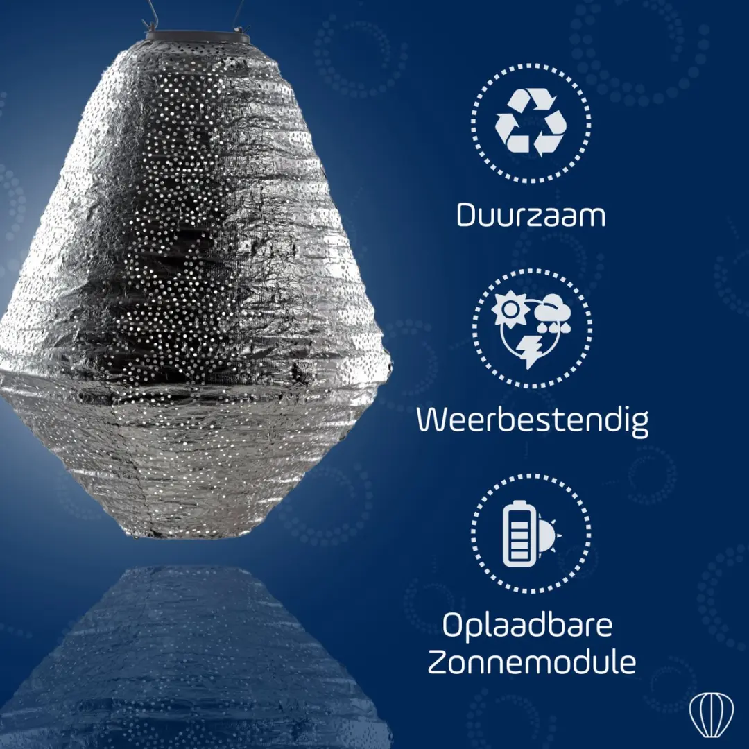 Lumiz Marrakesh Can Zonne Tuinverlichting 30cm - Zilver - afbeelding 3 van 6