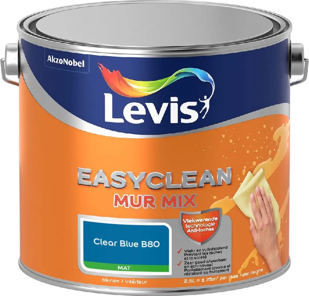 Levi's Easyclean Mur Mat Mix Clear Blue B80 Mengverf 2,5L