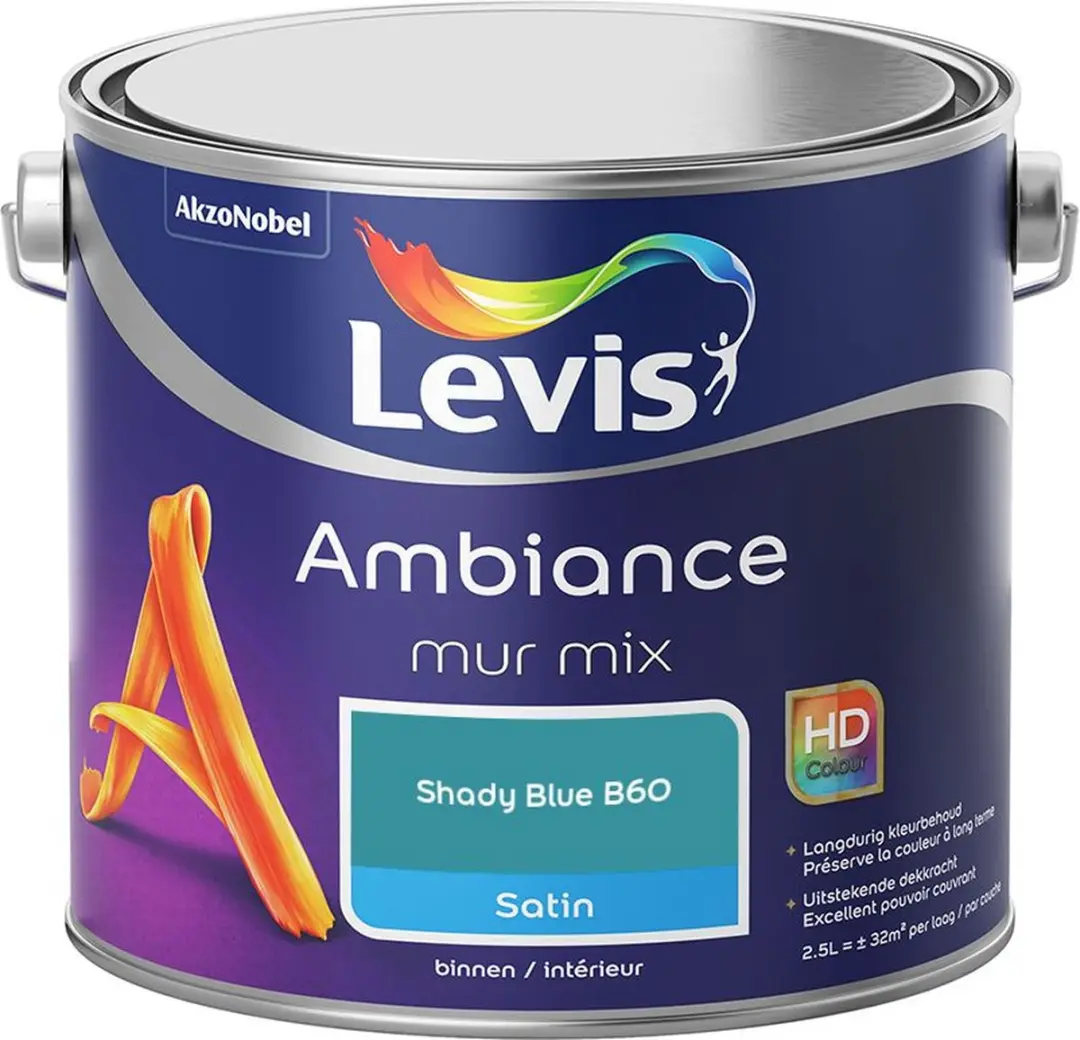 Levi's Ambiance Mur Satin Mix Shady Blue B60 Mengverf 2,5L