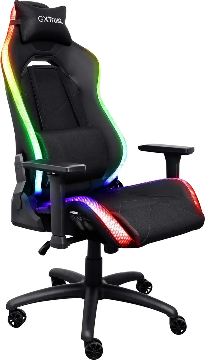 Trust GXT 719 Ruya RGB - Gaming Stoel met RGB Verlichting – Verstelbare Gamestoel – Ergonomisch – Bureaustoel – Gaming Chair - Zwart