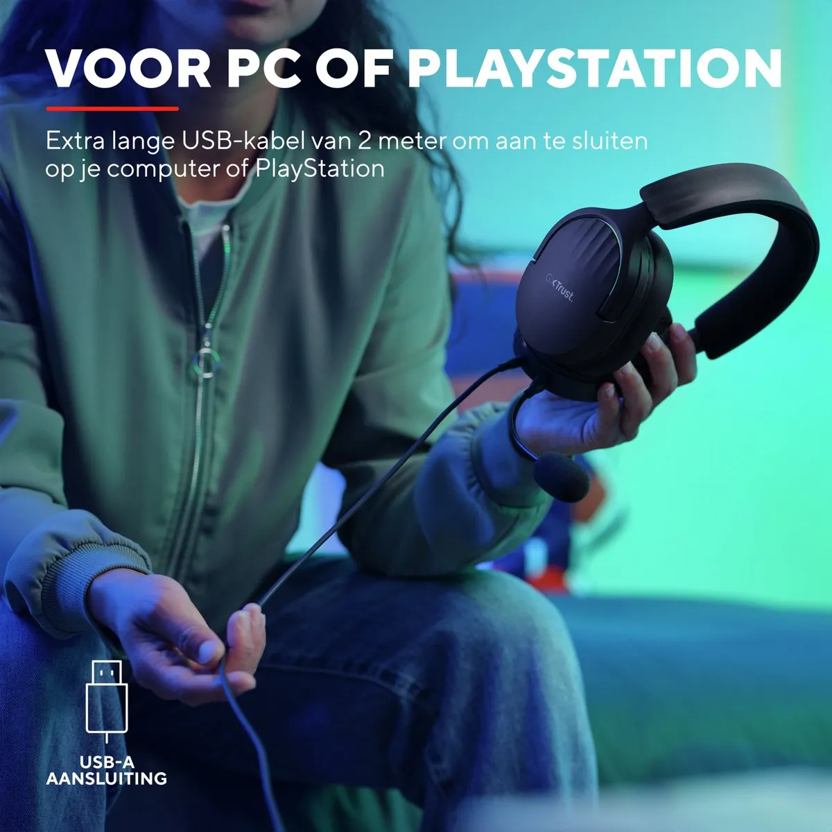 Trust GXT 490 Fayzo Gaming Headset - 7.1 Surround Sound - USB - Zwart
