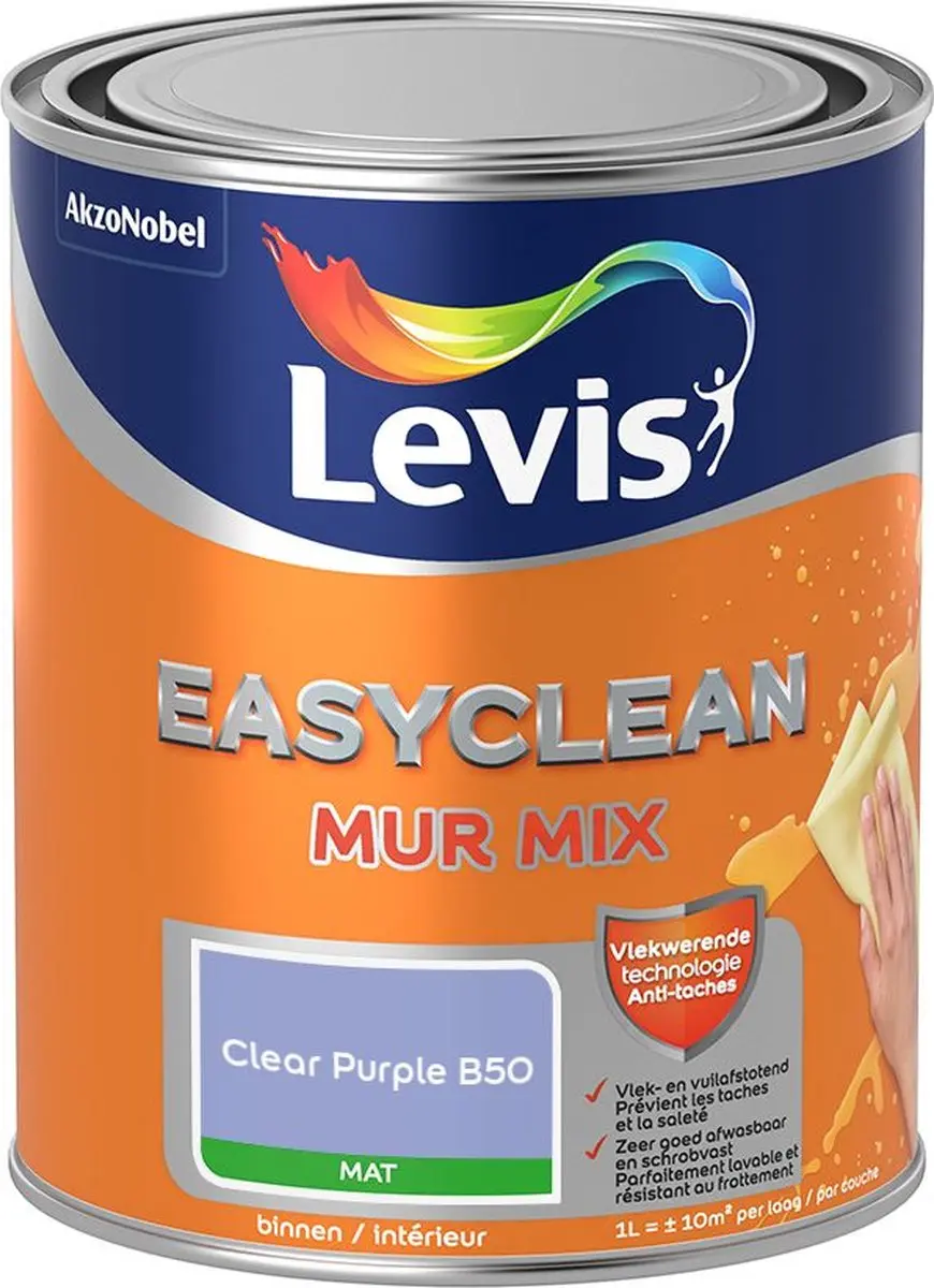Levi's Easyclean Mur Mat Mix Clear Purple B50 Mengverf 1L