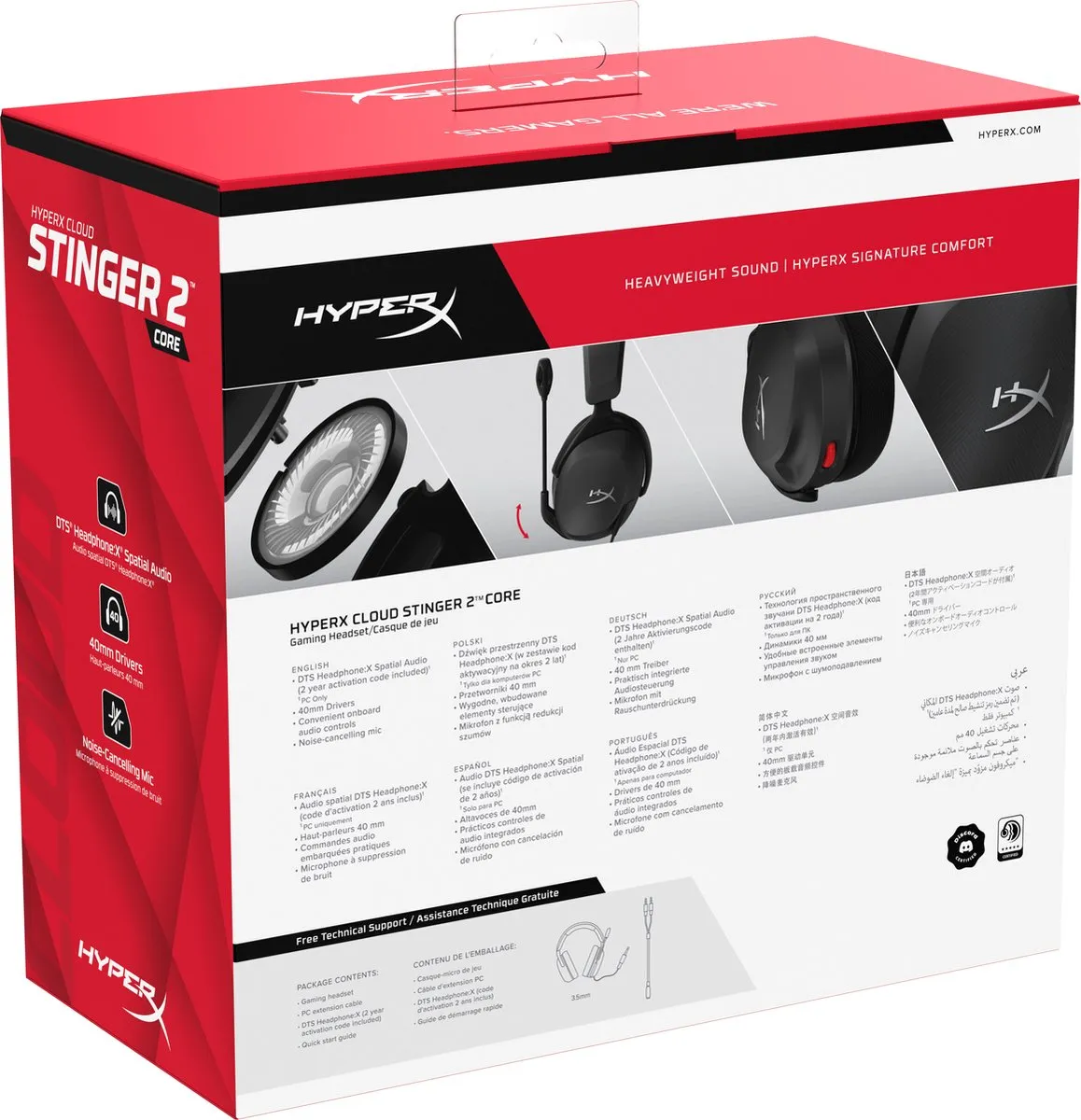 HyperX Cloud Stinger 2 Core Gaming Headset - Zwart - afbeelding 6 van 6