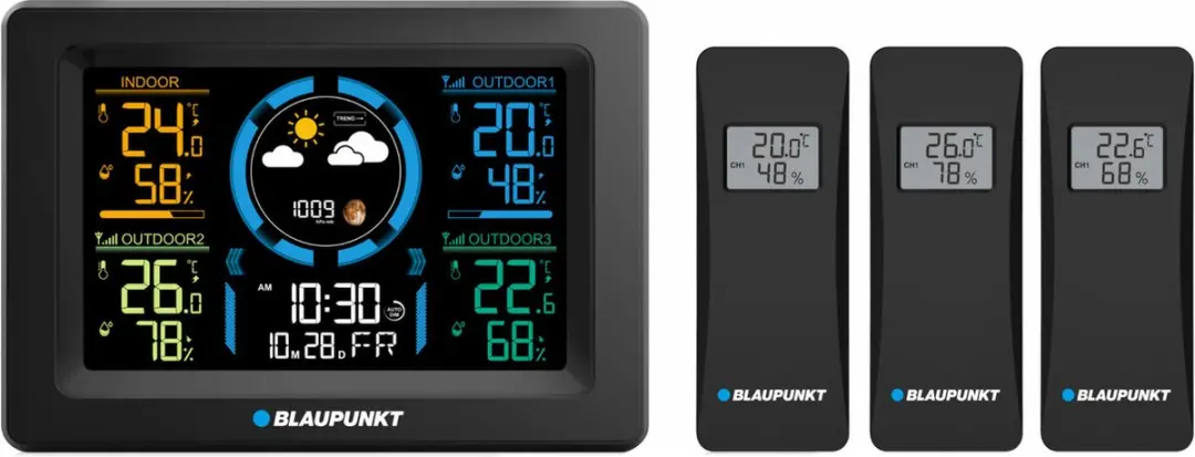 Blaupunkt Weerstation met Hygrometer 3 Sensoren