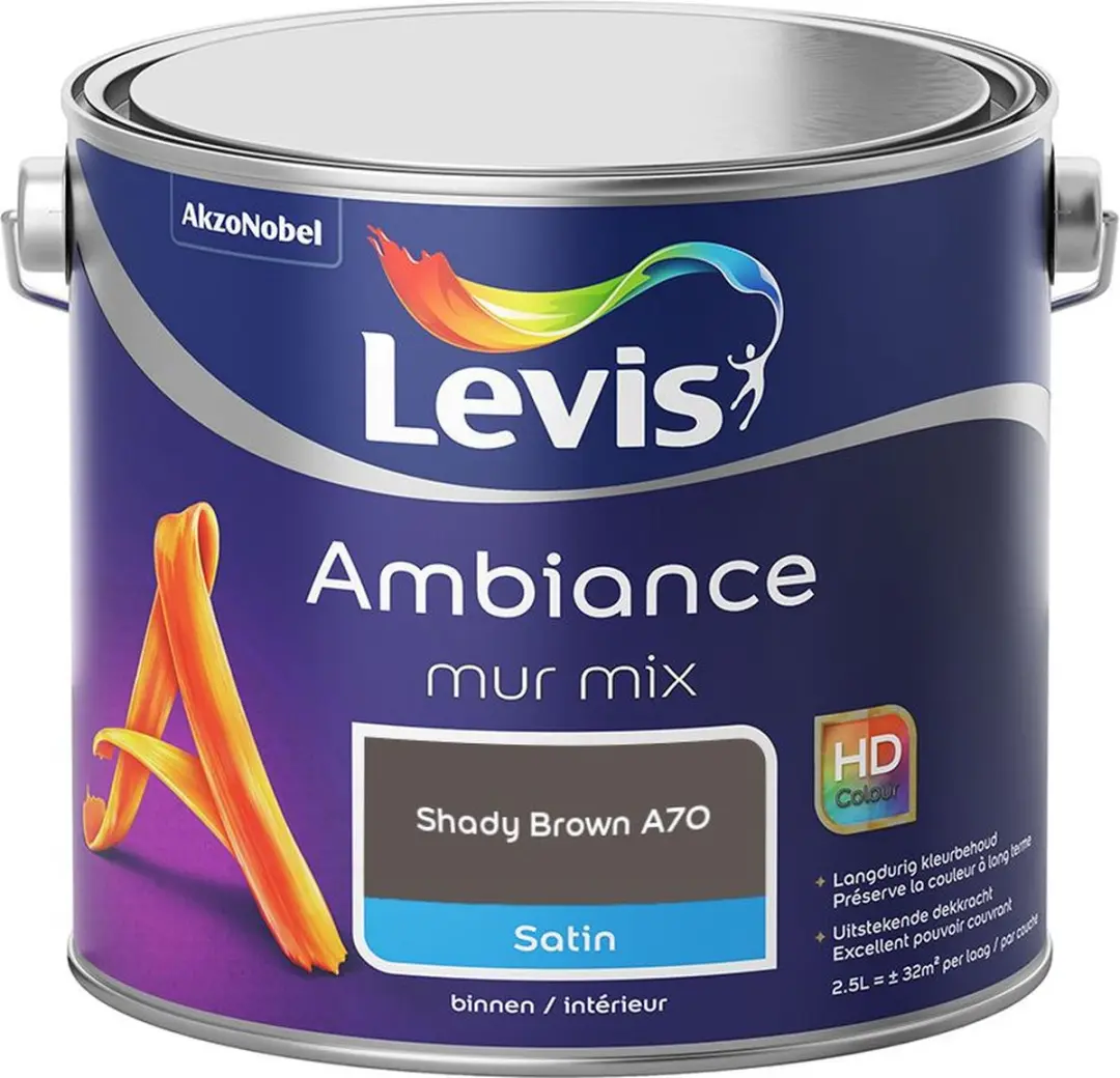 Levi's Ambiance Mur Satin Mix Shady Brown A70 Mengverf 2,5L