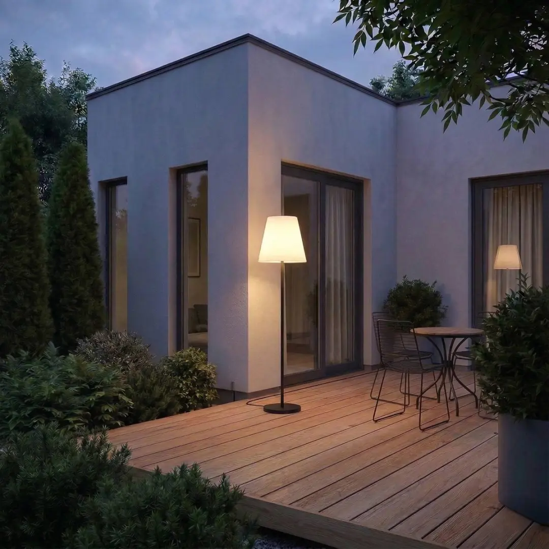 Lucande Terraslamp E27 15W - Wit/Zwart