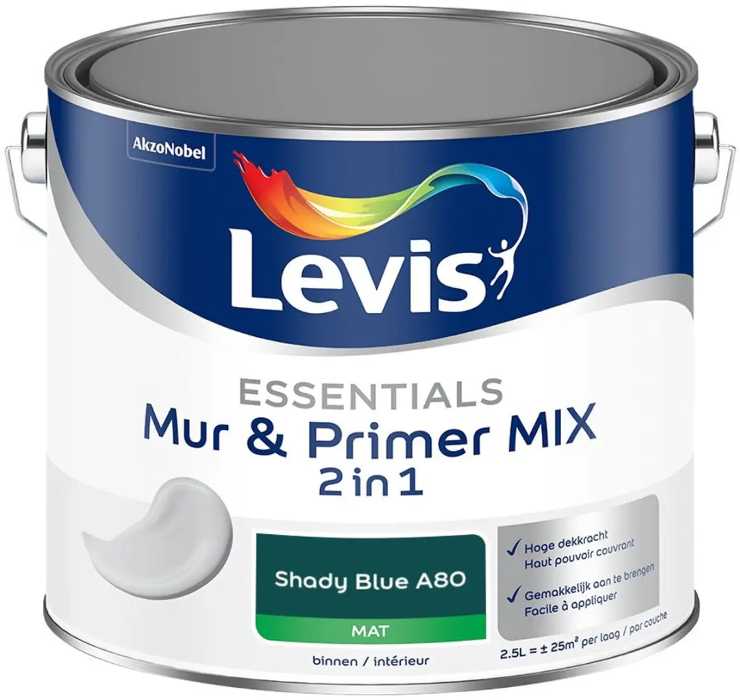 Levi's Essentials Mur & Primer Mix Shady Blue A80 Mengverf 2,5L